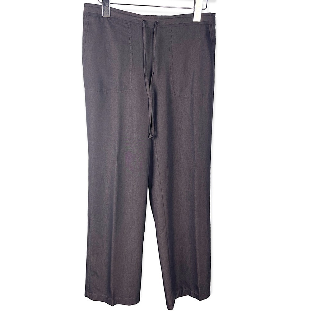 W By Worth Gray Drawstring Waist Pants Size Small Casual Comfort Pockets